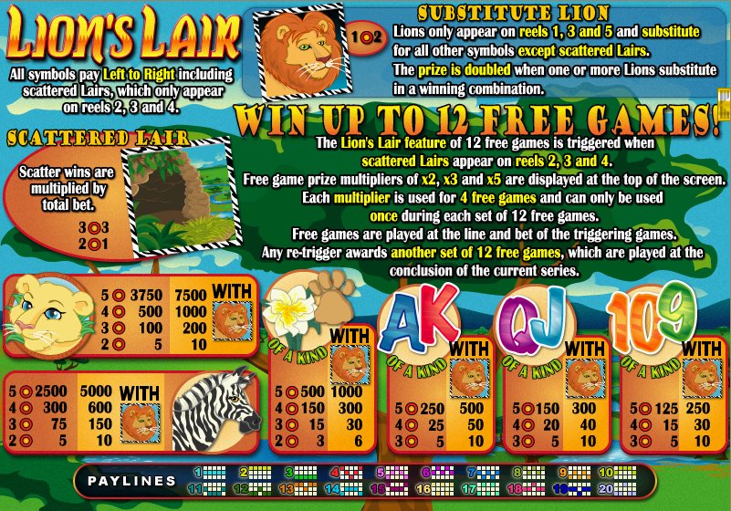 Lions Lair Slot Game